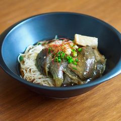 A picture of NASU SOMEN (Simmered Eggplant and SOMEN noodle).