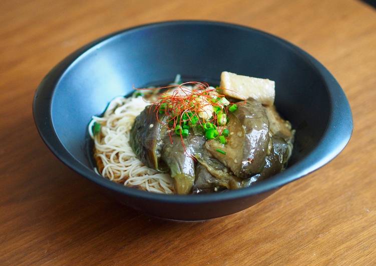 Recipe of Perfect NASU SOMEN (Simmered Eggplant and SOMEN noodle)