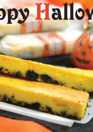 A picture of Halloween Kabocha Cheesecake.