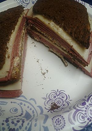 A picture of Salami on rye.