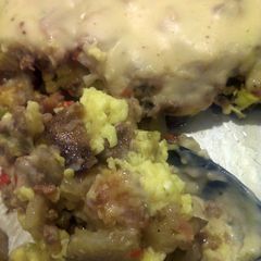 A picture of breakfast casserole.