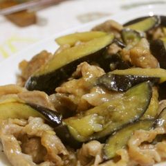 A picture of Pork and Eggplant Stir-Fry with Ginger and Miso.