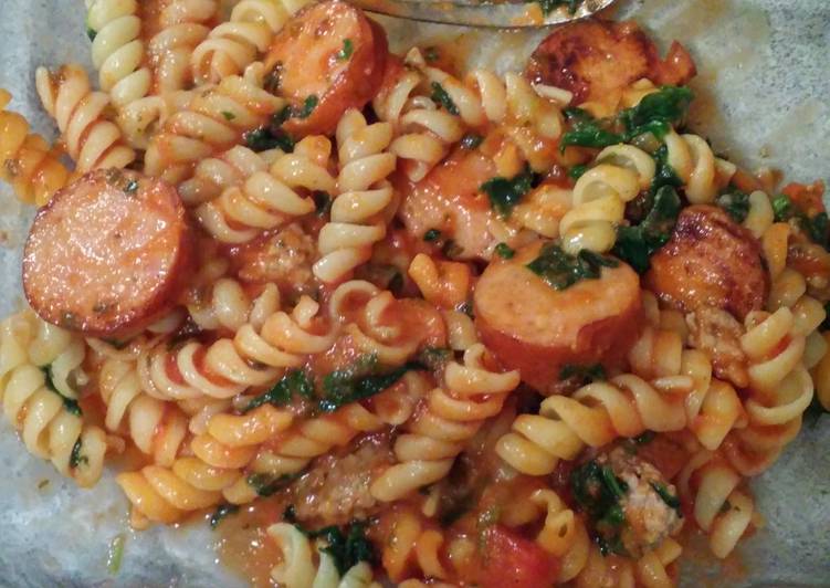 Recipe of Quick Lamb and sausage pasta