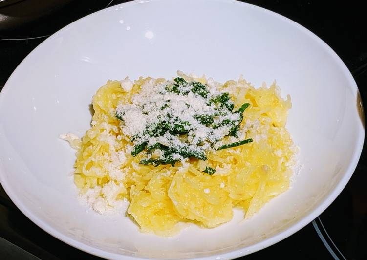 Easiest Way to Make Perfect Cacio e pepe Spaghetti Squash with chive pesto