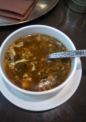 A picture of Chicken Hot and Sour Soup.