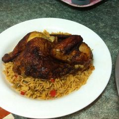 A picture of Roasted chicken like if you want the rice recipe also.