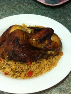 A picture of Roasted chicken like if you want the rice recipe also.