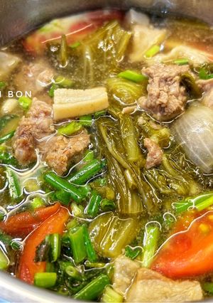 Hình của món Canh Bò Nấu Dưa Cải Chua.