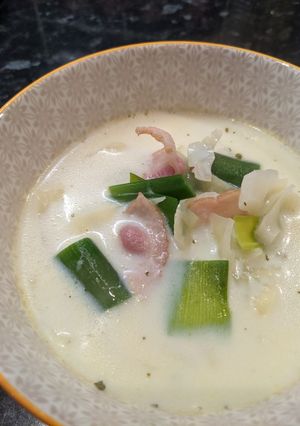 A picture of Leftover milk soup.