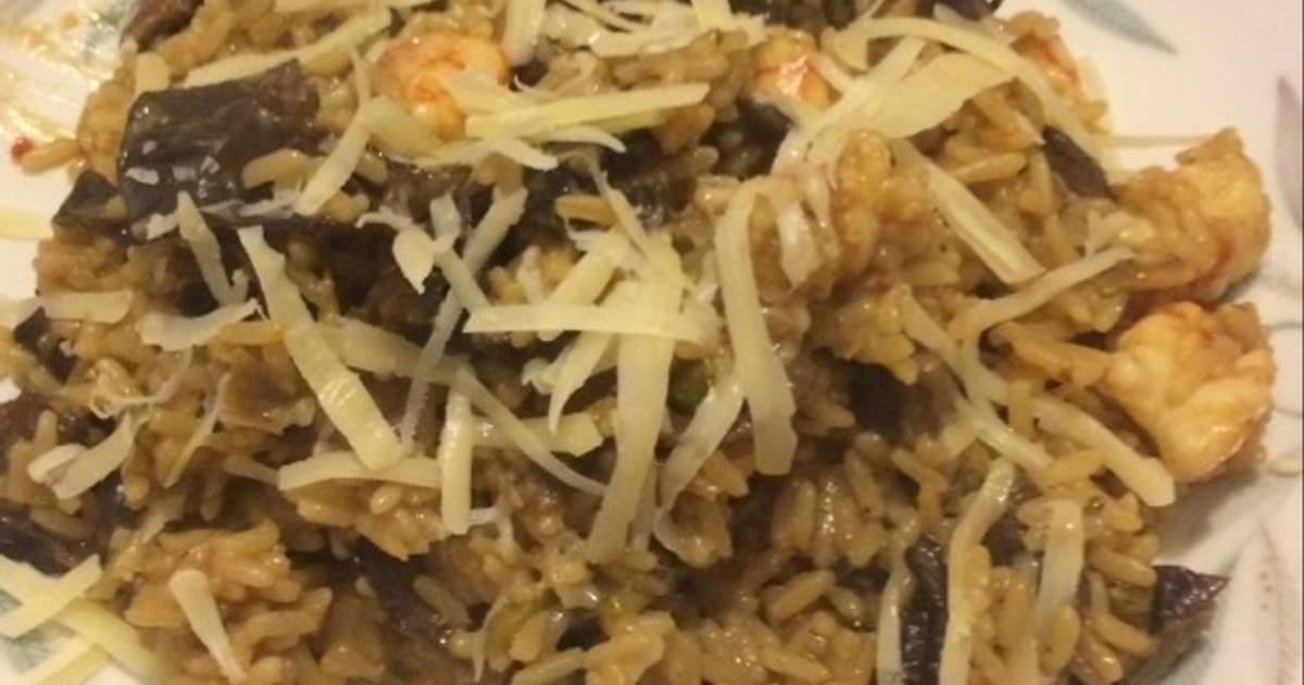 Risotto de hongos y langostinos Receta de Diego S. Alfonso Cookpad