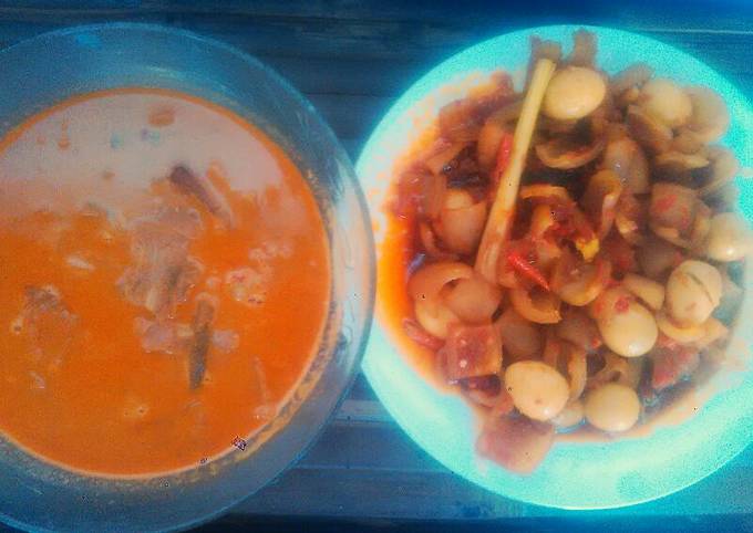 Kikil telur puyuh masak kecap pedas yummy