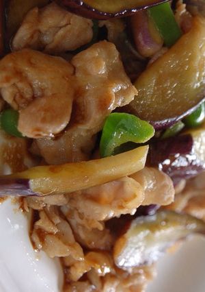 A picture of Eggplant and Pork Stir-fry at a Ramen Shop.