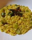 Risotto con asparagi e zafferano in pistilli