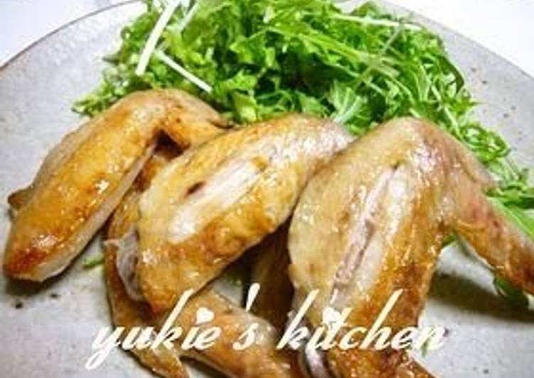 Recipe of Super Quick Homemade Yakitori Shop-style Salt Grilled Chicken Wings!