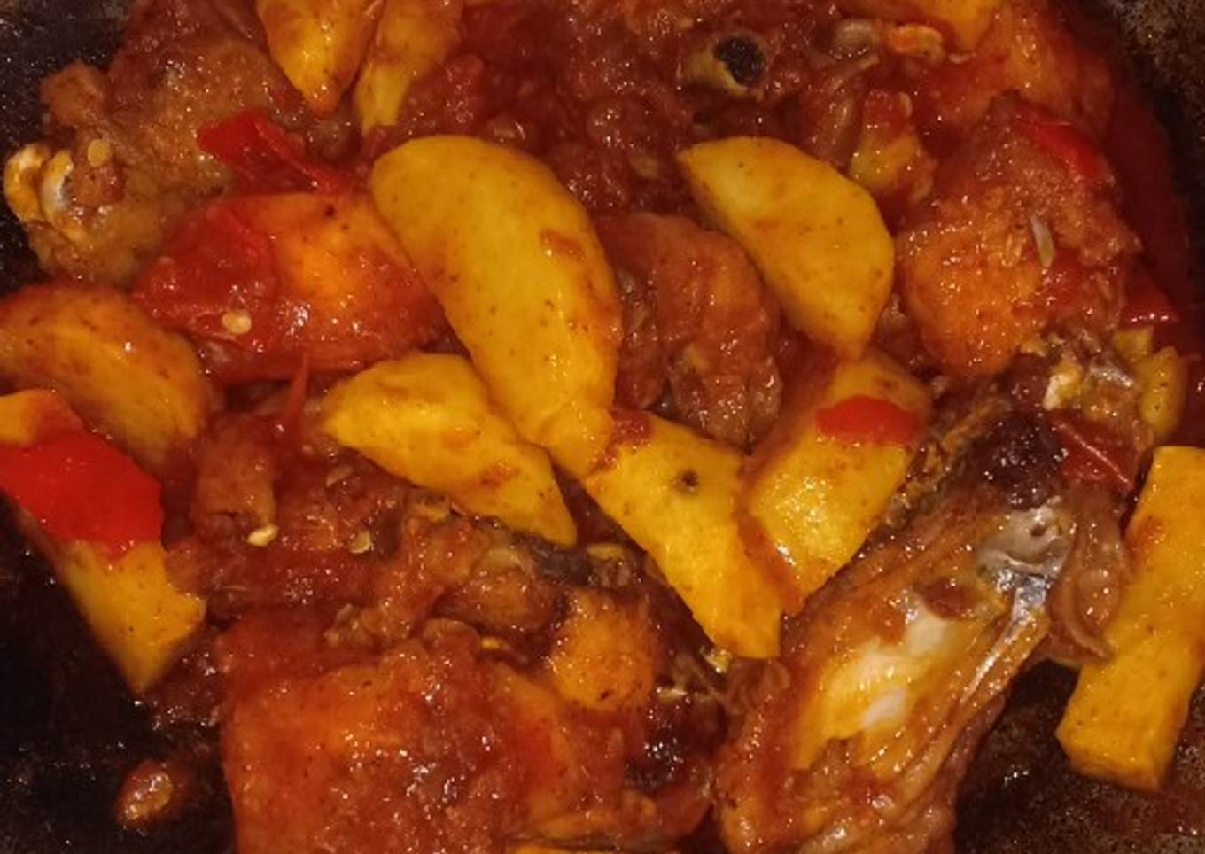 Balado ayam kentang