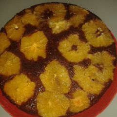 A picture of Orange Upside Down Cocoa Cake.