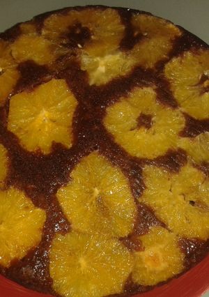 A picture of Orange Upside Down Cocoa Cake.