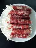 Grilled beef wrapped Enokitake mushroom..
