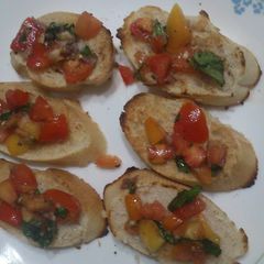 A picture of Tomato and Basil Bruschetta.