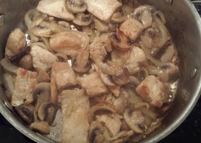 Steps to Prepare Homemade Chicken with mushrooms and onions