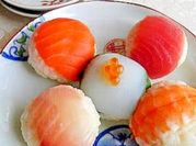 A picture of sushi balls