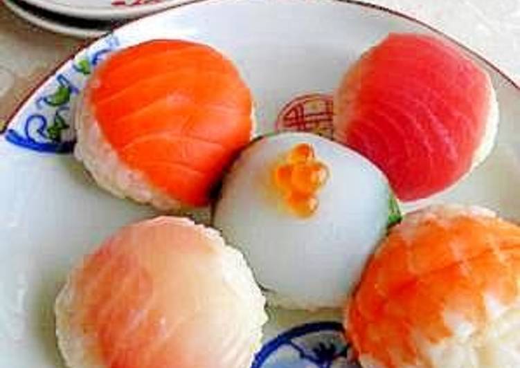 Recipe of Favorite Colorful Bite-Sized Sushi Balls