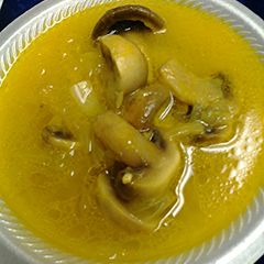 Golden Onion and mushroom soup A picture of Golden Onion and mushroom soup.