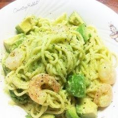 Creamy Pasta with Shrimp and Avocado A picture of Creamy Pasta with Shrimp and Avocado.