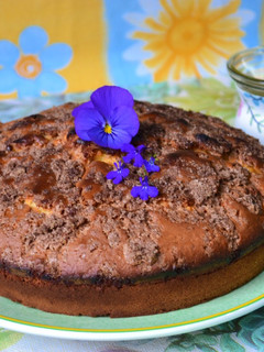 Una foto de Torta de pera con cubierta crocante de canela🍐