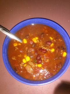 A picture of Nanas taco soup.