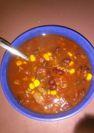 A picture of Nanas taco soup.