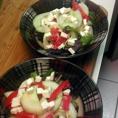 Fresh cucumber salad A picture of Fresh cucumber salad.