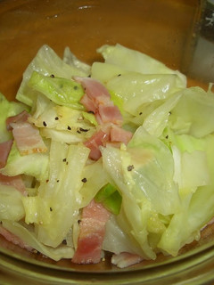 A picture of Time-Saving Cabbage & Bacon in the Microwave.