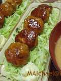 Fluffy Teriyaki Tsukune with Wheat Gluten and Chicken Breast