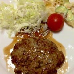 A picture of Juicy Hamburger Steak in Steak Sauce.