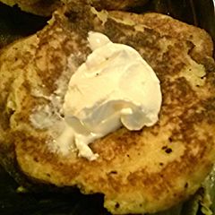 A picture of Mae's Potato Pancakes.