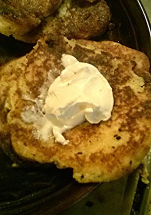 A picture of Mae's Potato Pancakes.