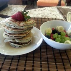 A picture of homemade pancakes.