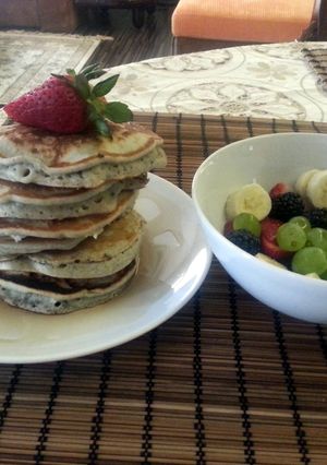 A picture of homemade pancakes.
