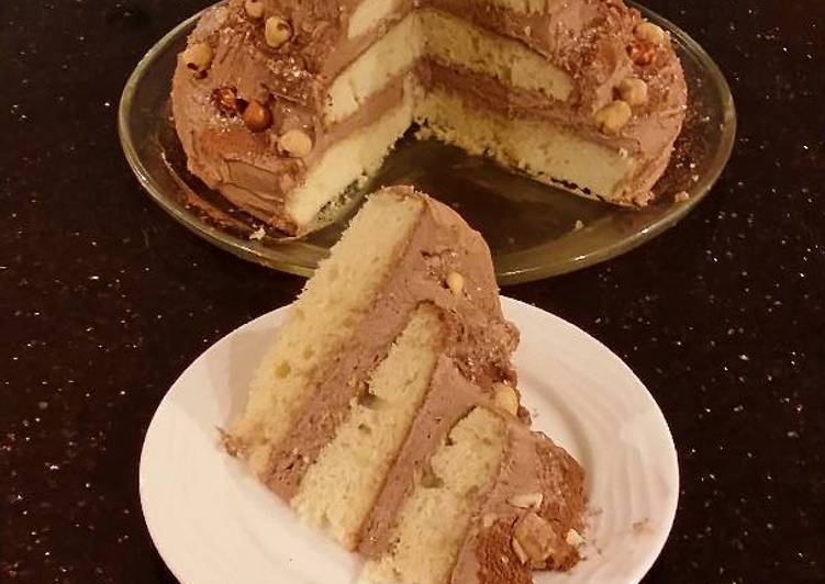 How to Make Super Quick Homemade Hazelnut Layer Cake with Hazelnut Cream Frosting