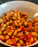 Vegana ensalada de garbanzos