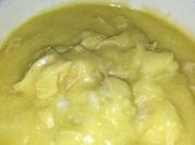 A picture of chicken and dumplings