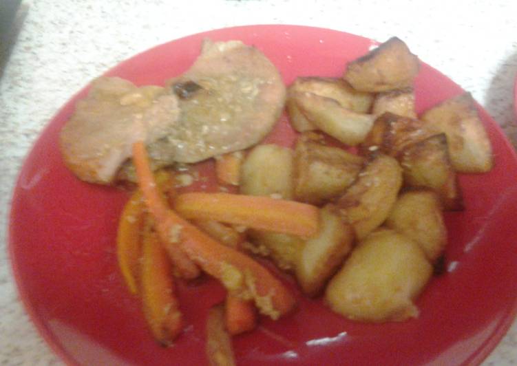 Sweet Pork Loin Bake with Potato Crisps