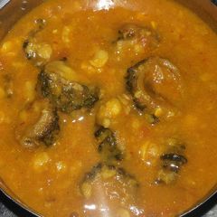 Karela in chana dal A picture of Karela in chana dal.