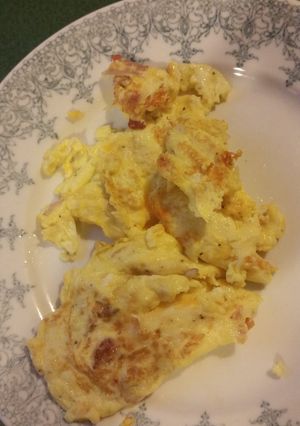 A picture of Garden omelet with bacon.
