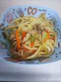 Yaki Udon with BBQ Sauce and Mentsuyu