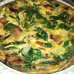 A picture of Ray's Bacon breakfast quiche.