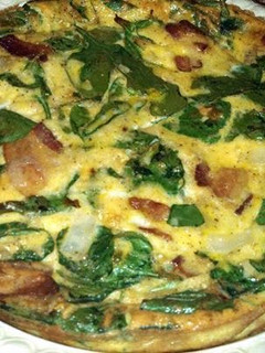A picture of Ray's Bacon breakfast quiche.