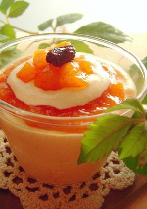 A picture of A Fall Dessert Persimmon Tiramisu Mousse.