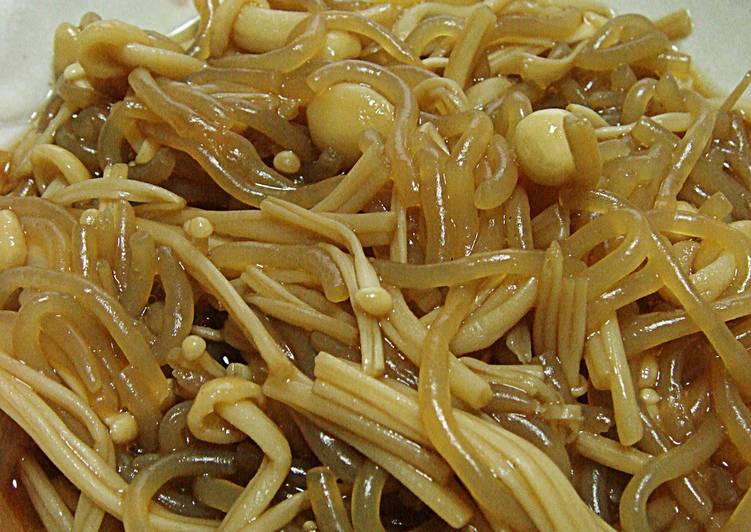 Recipe of Speedy Stir-fried Shirataki and Enoki Mushrooms